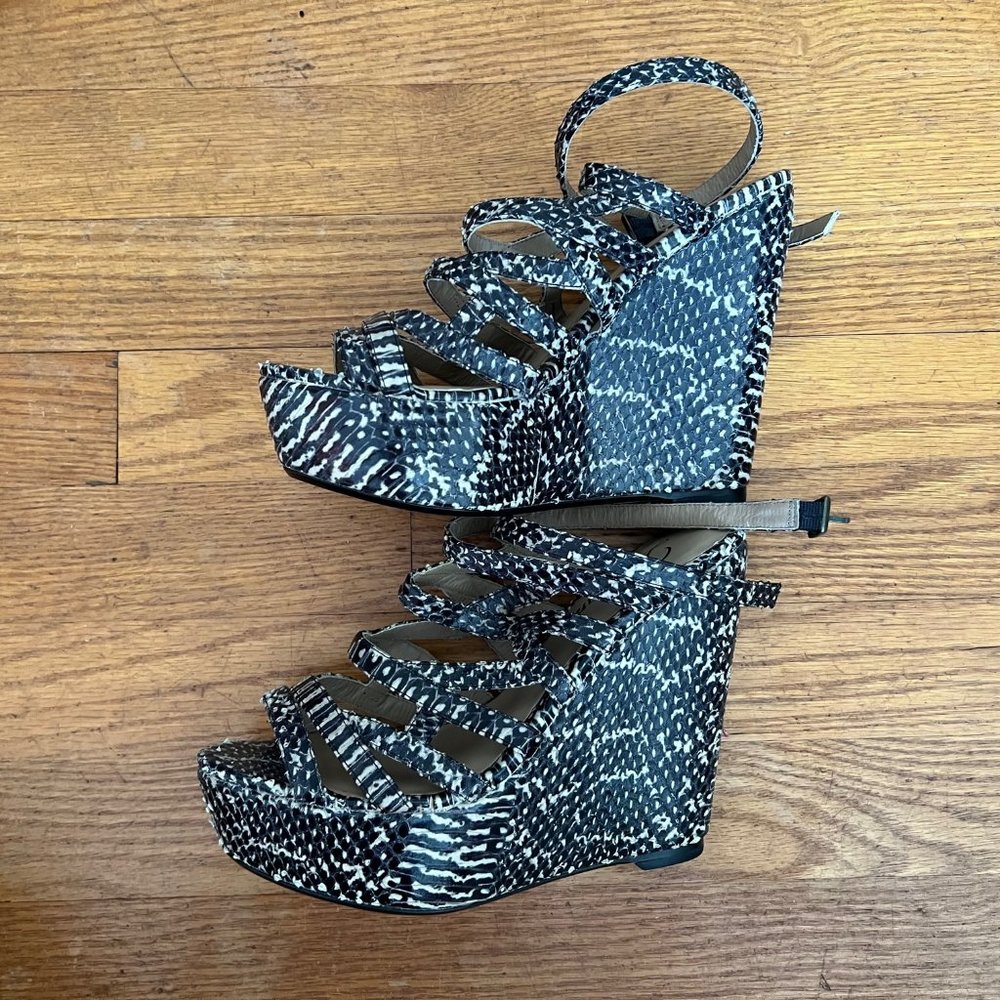NEW Snakeskin Strappy Sandal Wedge